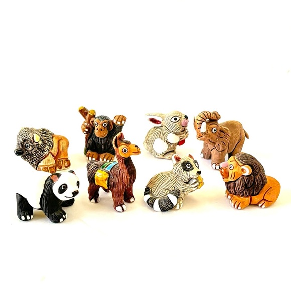 Leps of Peru ceramic animals miniatures lot of 8 pottery - Picture 2 of 5